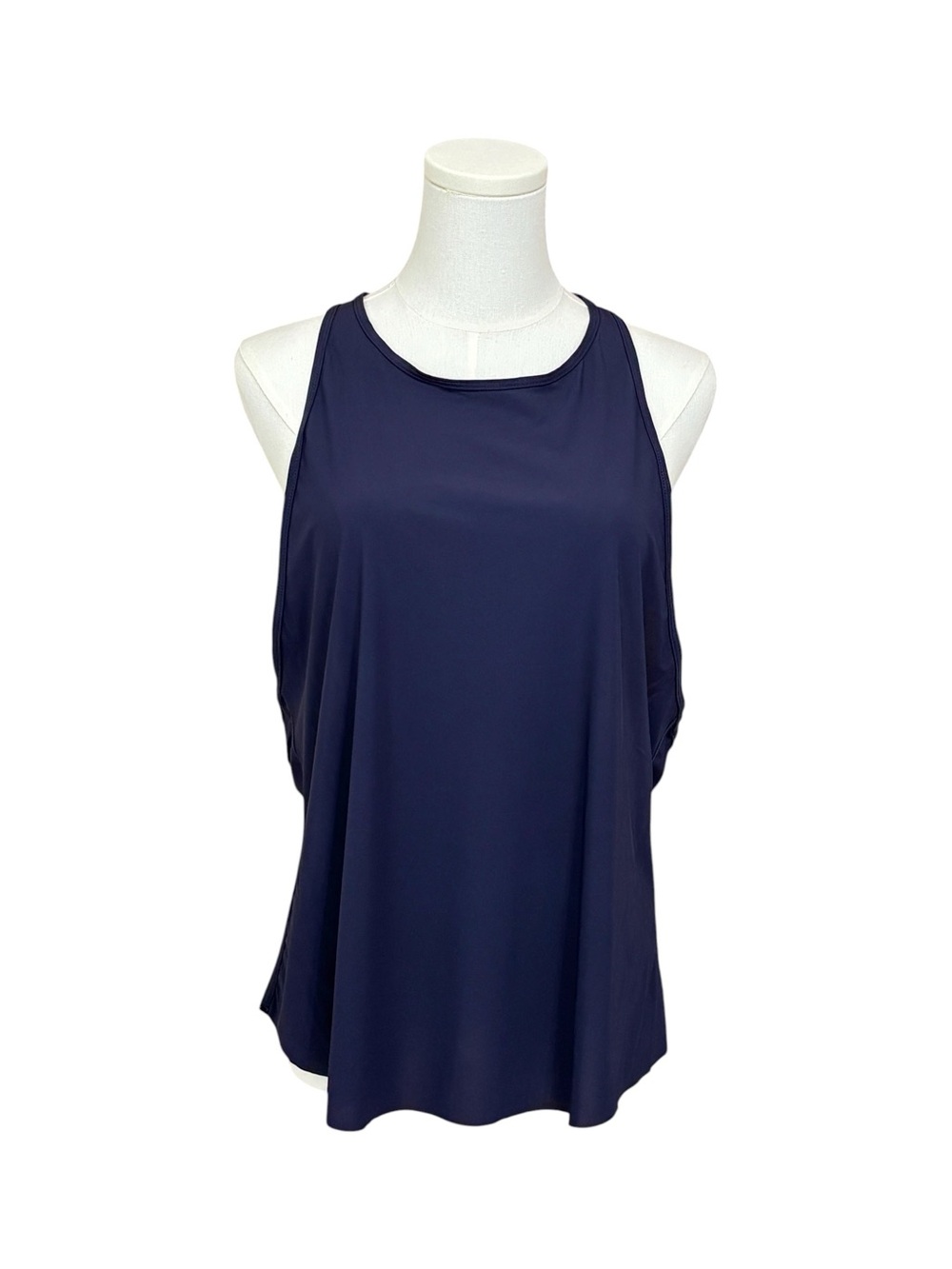 ZYIA Active Double Racer Tank Womens XL Navy Mesh Back Workout Yoga Top